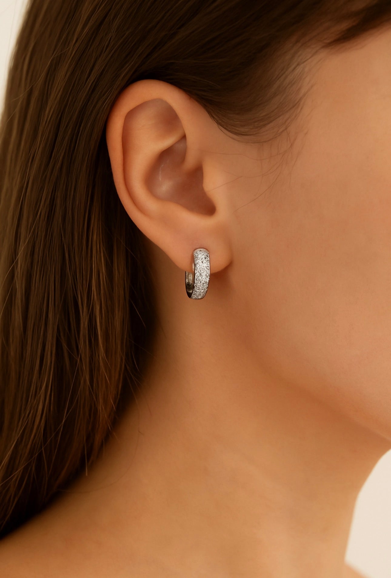 Orecchini Cerchio Pavé Argento & Zirconi