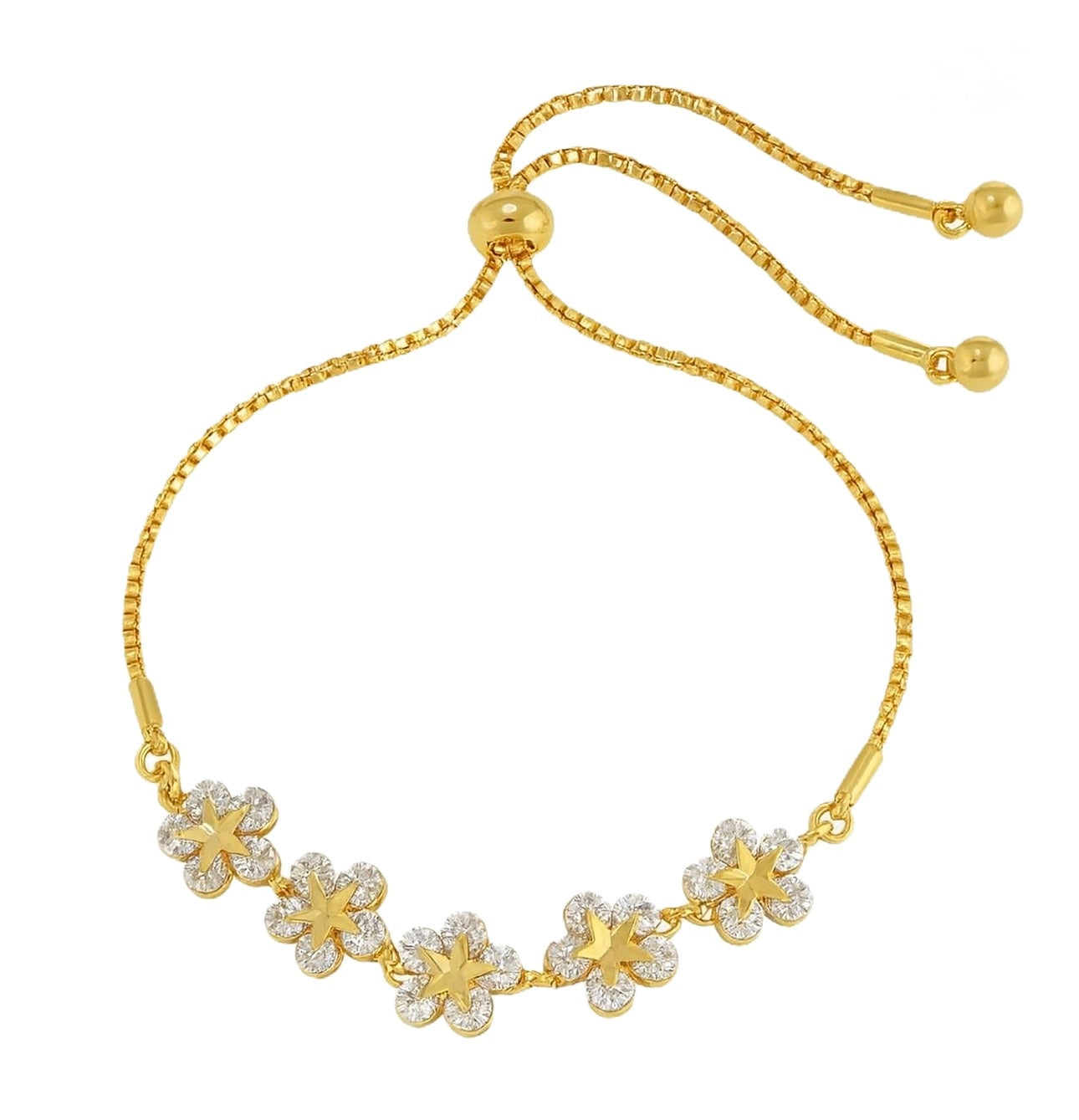 Bracciale Fiore di Cristallo – Oro e Zirconi
