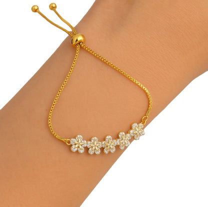 Bracciale Fiore di Cristallo – Oro e Zirconi