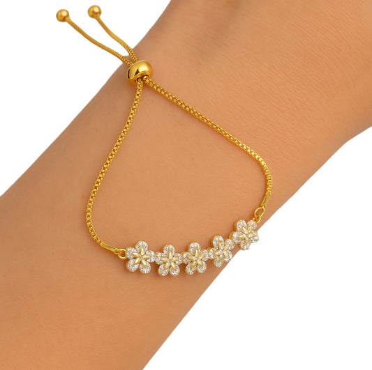 Bracciale Fiore di Cristallo – Oro e Zirconi