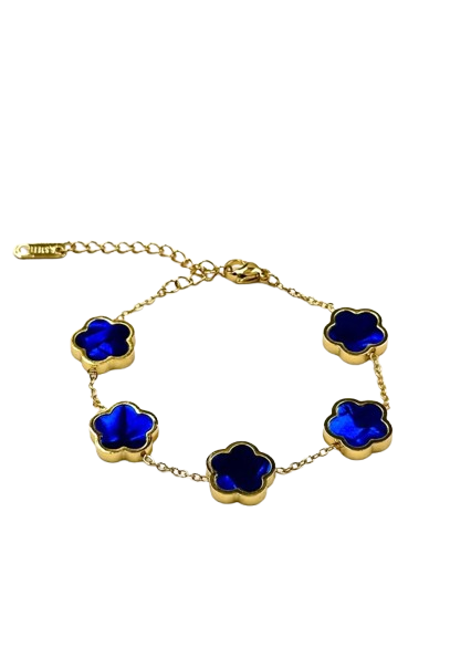 Bracciale Quadrifoglio Reale Zaffiro Blu