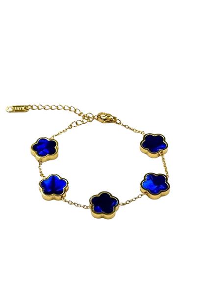 Bracciale Quadrifoglio Reale Zaffiro Blu